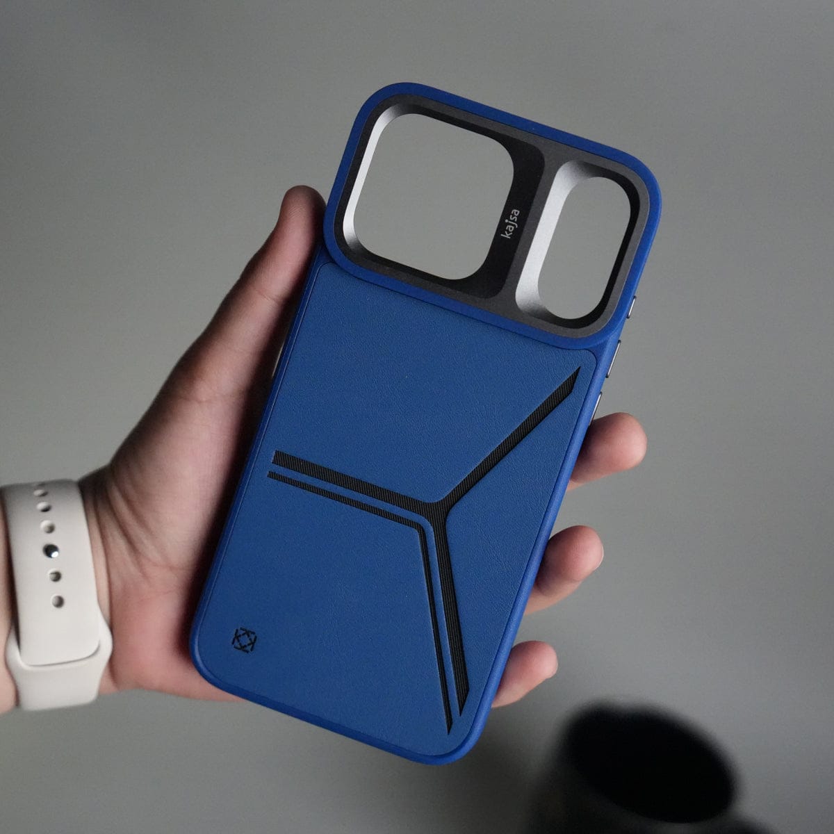 iPhone 17 Pro Tri-Strike Pattern Leather Case | Premium Luxury Back Cover with Metal Camera Frame