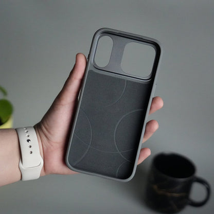 iPhone 17 Pro Tri-Strike Pattern Leather Case | Premium Luxury Back Cover with Metal Camera Frame