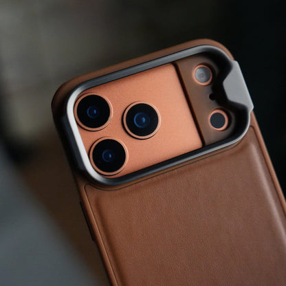iPhone 17 Series Camera Protector Case | Sliding Metal Lens Cover | Shockproof Back Cover with Built-In Kickstand
