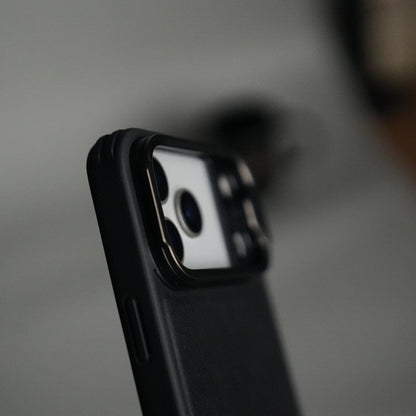 iPhone 17 Series Camera Protector Case | Sliding Metal Lens Cover | Shockproof Back Cover with Built-In Kickstand