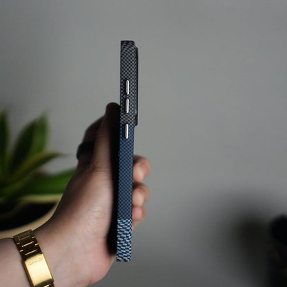 iPhone 17 Series Carbon Fiber Texture Aramid Design Hard Pc MagSafe Cover | BlueMix Design
