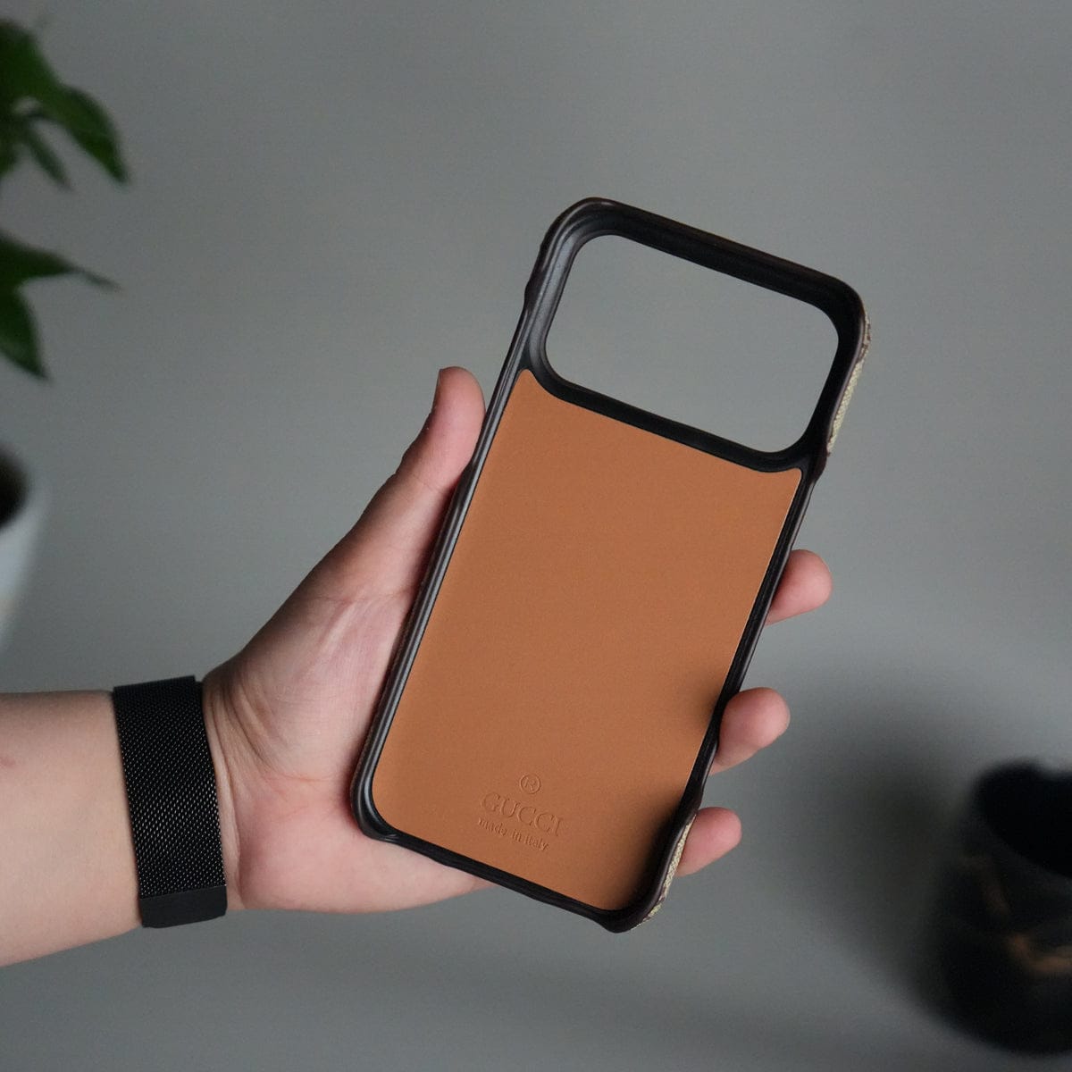iPhone 17 Series GG Fashion Green Red Stripe Cover | BEIGE