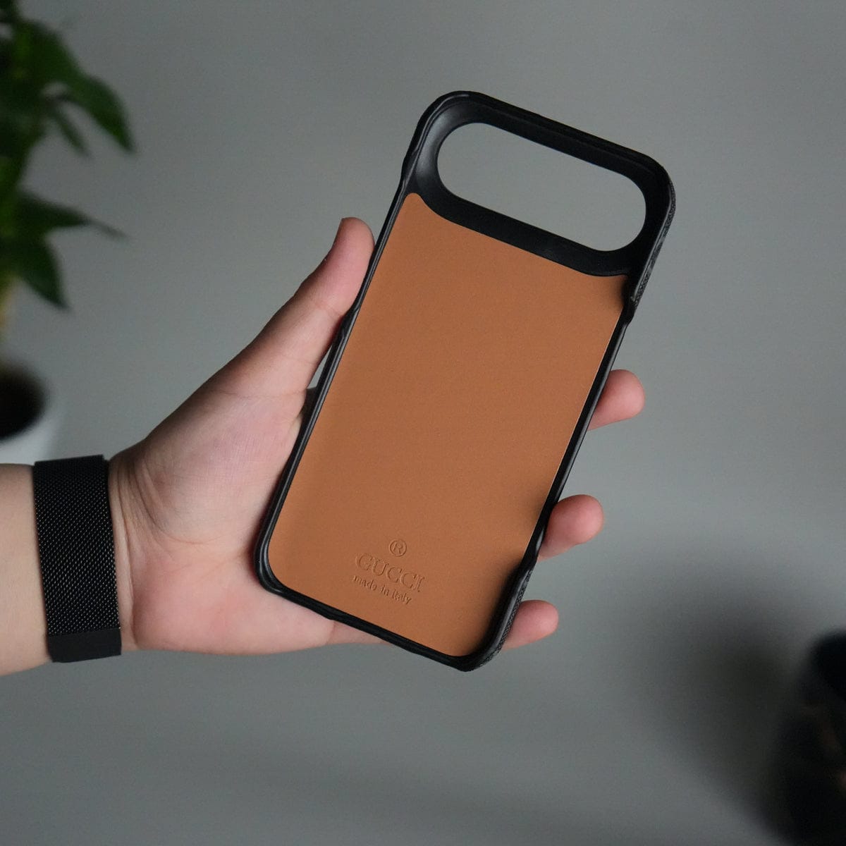 iPhone 17 Series GG Fashion Green Red Stripe Cover | BLACK