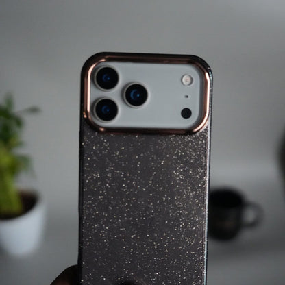 iPhone 17 Series Glitter Case | Transparent Cover with Sparkle Finish & Metallic Camera Bumper