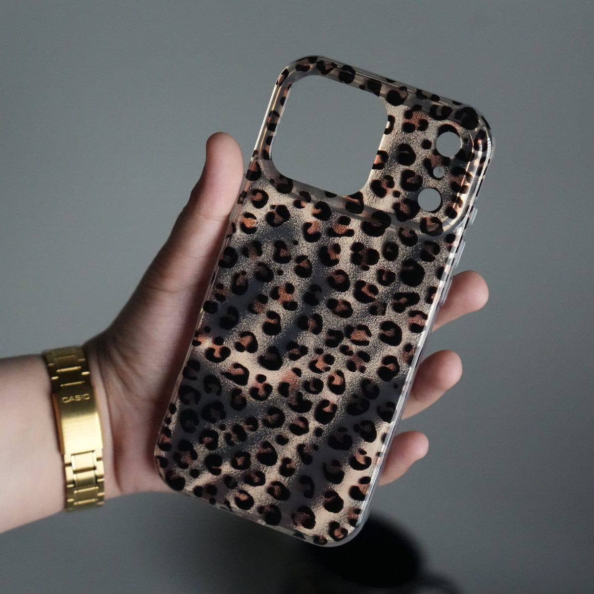 iPhone 17 Series Leopard Print Case with Beaded Wrist Strap | Cute Transparent Designer Cover