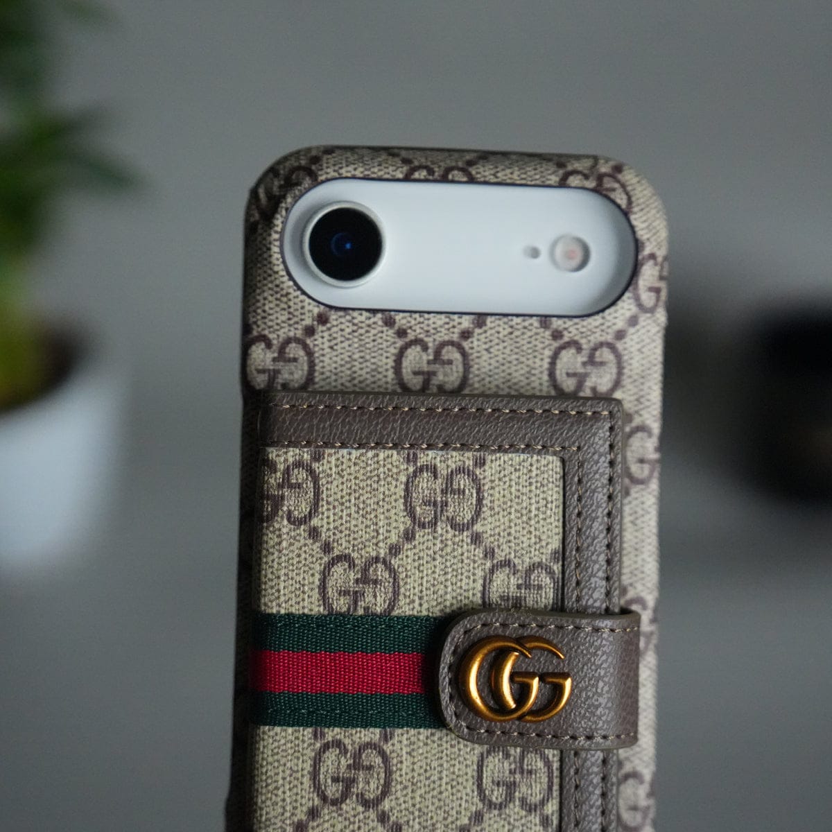 iPhone 17 Series Luxury Brand GG Wallet Case Cover