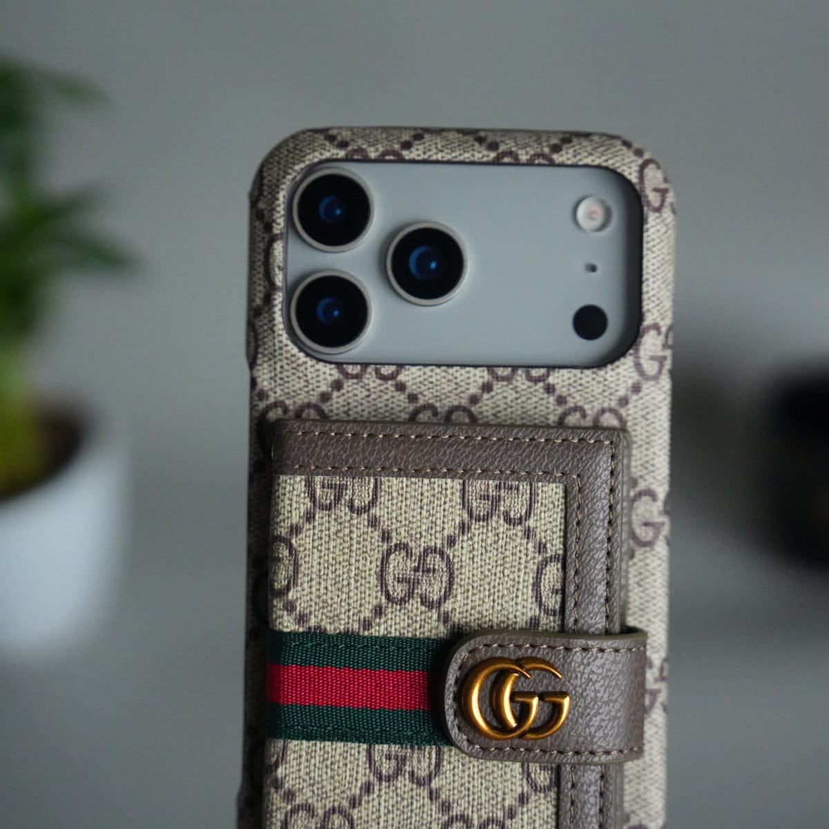 iPhone 17 Series Luxury Brand GG Wallet Case Cover