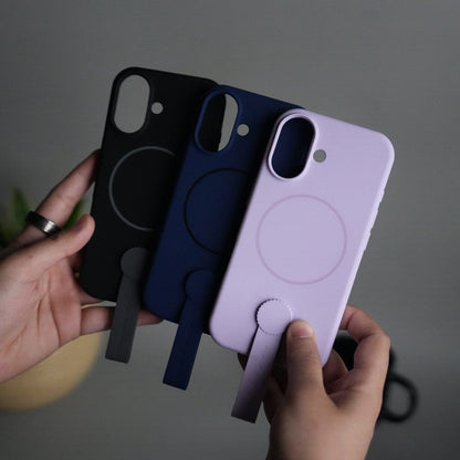 iPhone 17 Silicone Case | Magnetic Ring | Silicone Rotating Grip Strap Cover