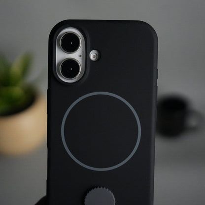iPhone 17 Silicone Case | Magnetic Ring | Silicone Rotating Grip Strap Cover