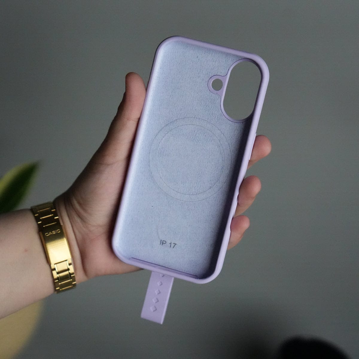 iPhone 17 Silicone Case | Magnetic Ring | Silicone Rotating Grip Strap Cover