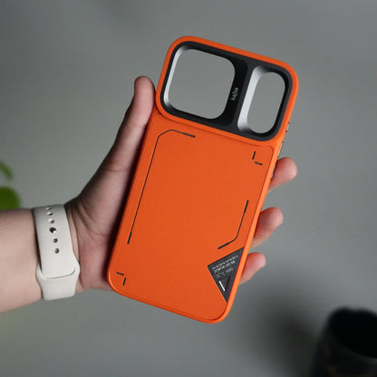 iPhone 17 Pro Matrix Leather Pattern Case | Premium Luxury Back Cover with Metal Camera Frame