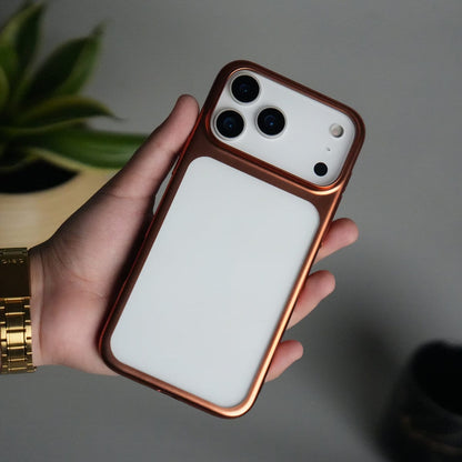 iPhone 17 Pro Clear Shell Case | Slim Back Cover with Electroplated Edges