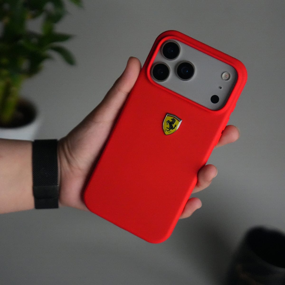iPhone 17 Pro Max Sports Car Logo Liquid Silicone Case Cover