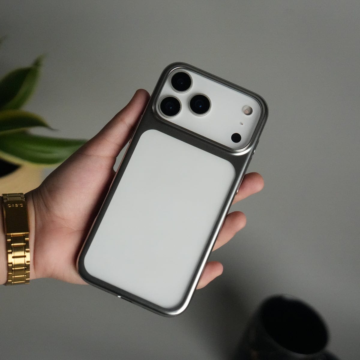 iPhone 17 Pro Clear Shell Case | Slim Back Cover with Electroplated Edges