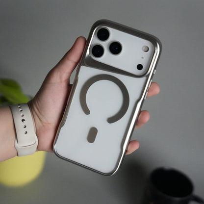 iPhone 17 Pro Electroplated Frame Transparent Magsafe Case