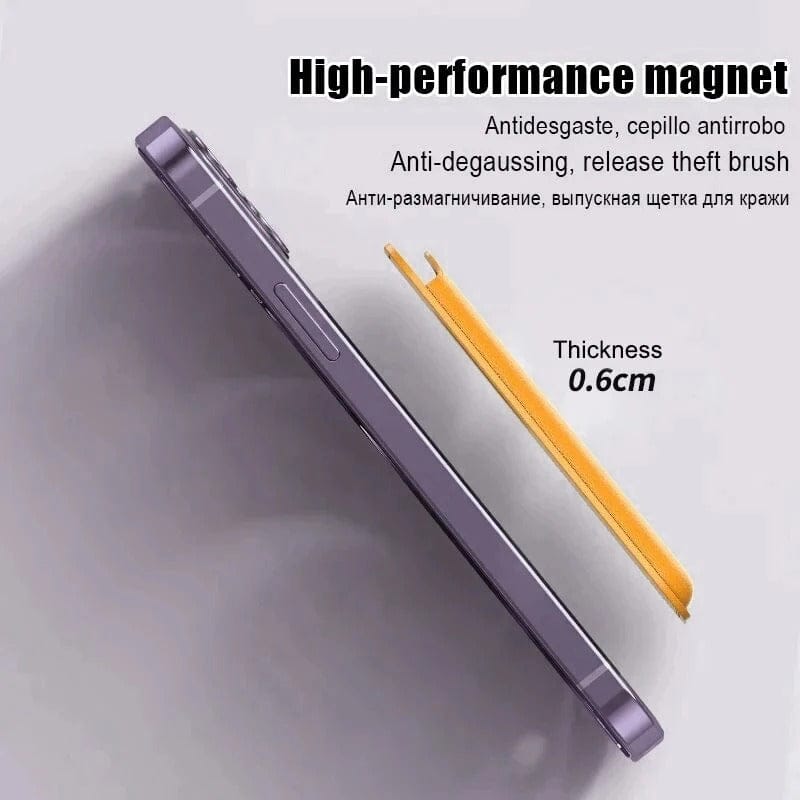 Luxury Leather Magnetic MagSafe Wallet For iPhone MagSafe Phones