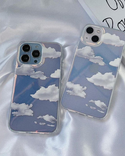 iPhone 16 Series Holographic Cloud Pattern Case Cover
