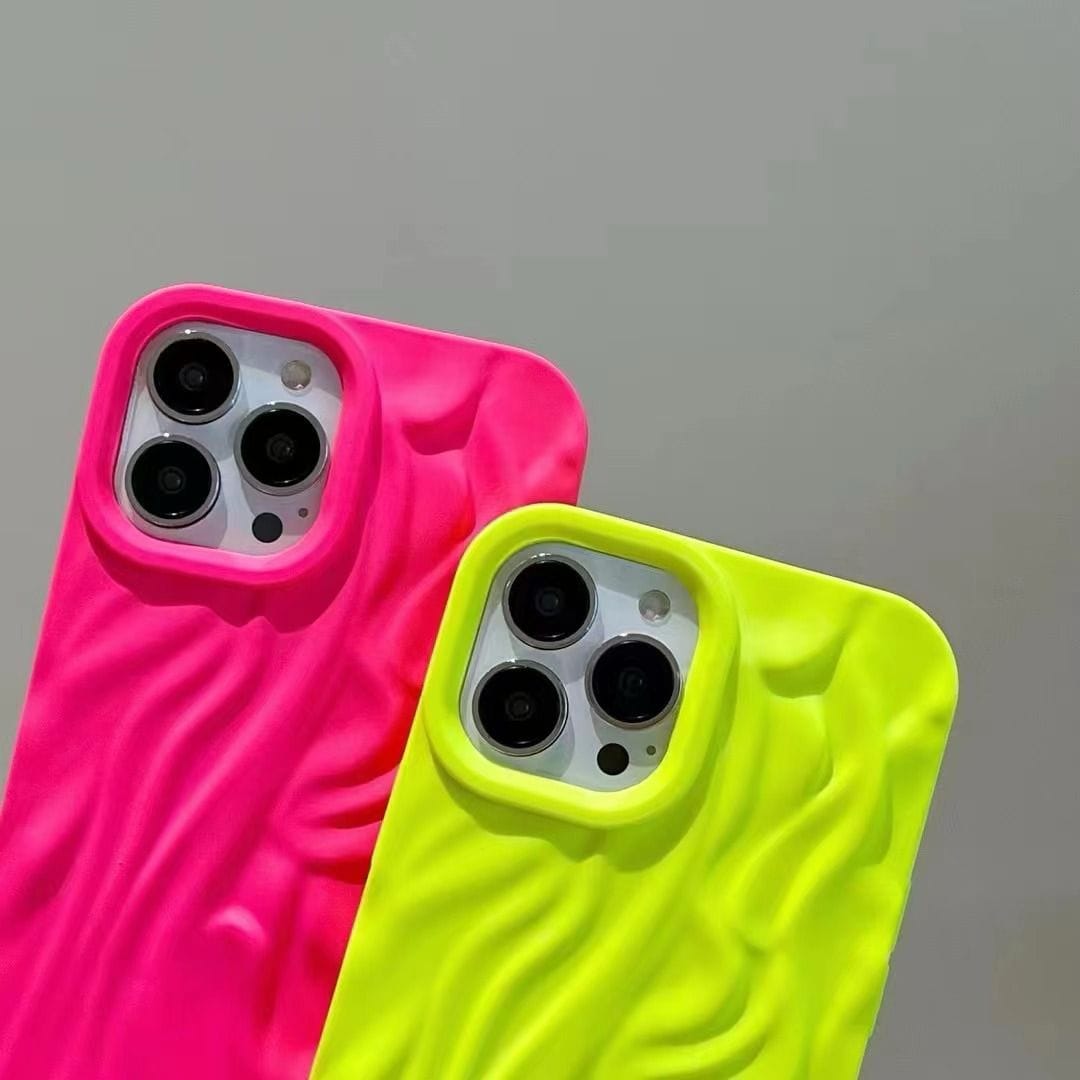 iPhone Fluorescent Pleated Wavy Design Case Cover