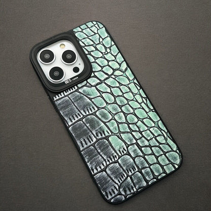 iPhone Premium Dual Shade Croc Pattern Design PU Leather Case Cover