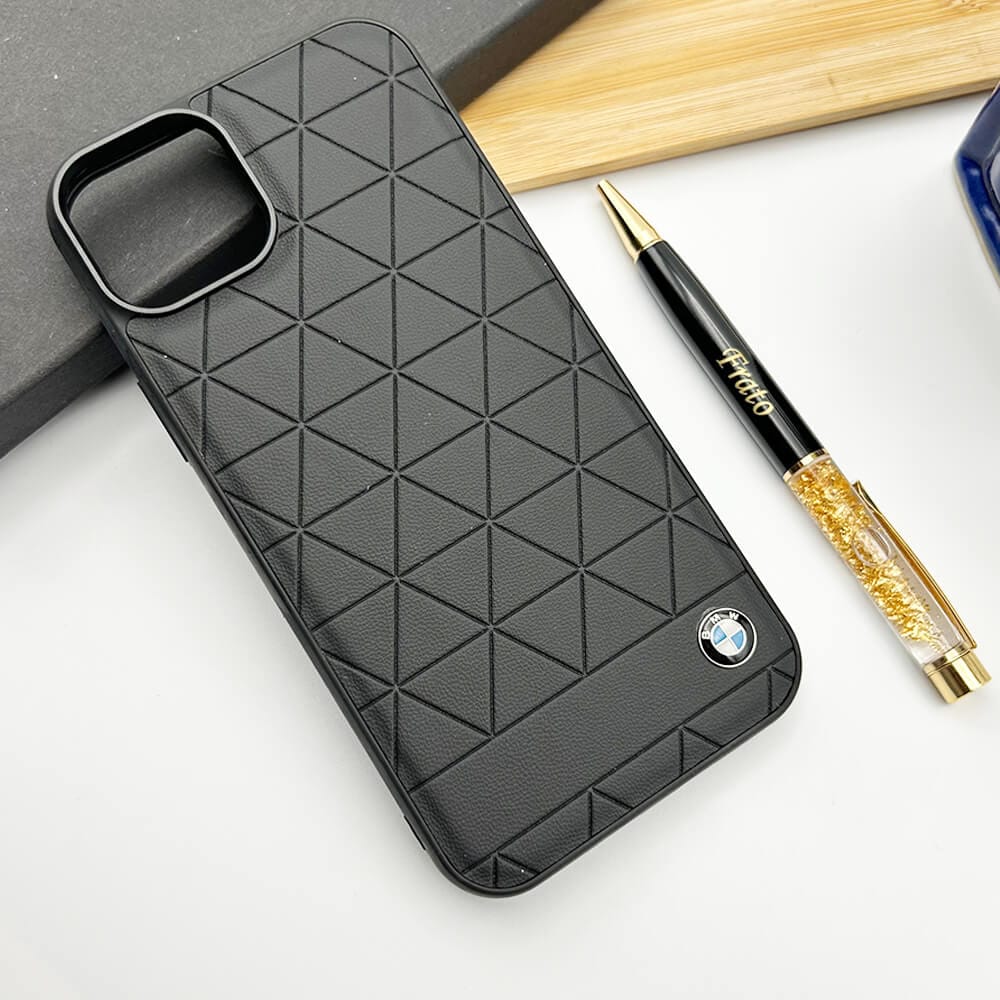 iPhone 15 Series Sports Car Logo Case Cover - BLACK