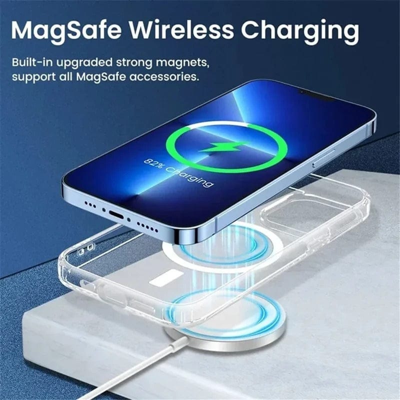 iPhone 16 series Crystal Clear Transparent Soft Silicone MagSafe Case Cover