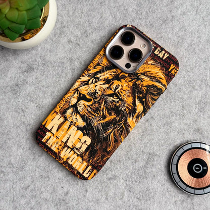 iPhone Series Carbon Fiber Texture Tiger Lion Design Hard Pc MagSafe Case Cover