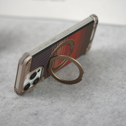 iPhone 16 Series Aramid Fiber Metal Case With Rotating Stand Desert Titanium
