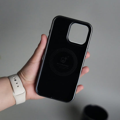 iPhone 15 Series Luxury Leather Magnetic Ring Case | Metal Camera Frame and Kickstand Cover
