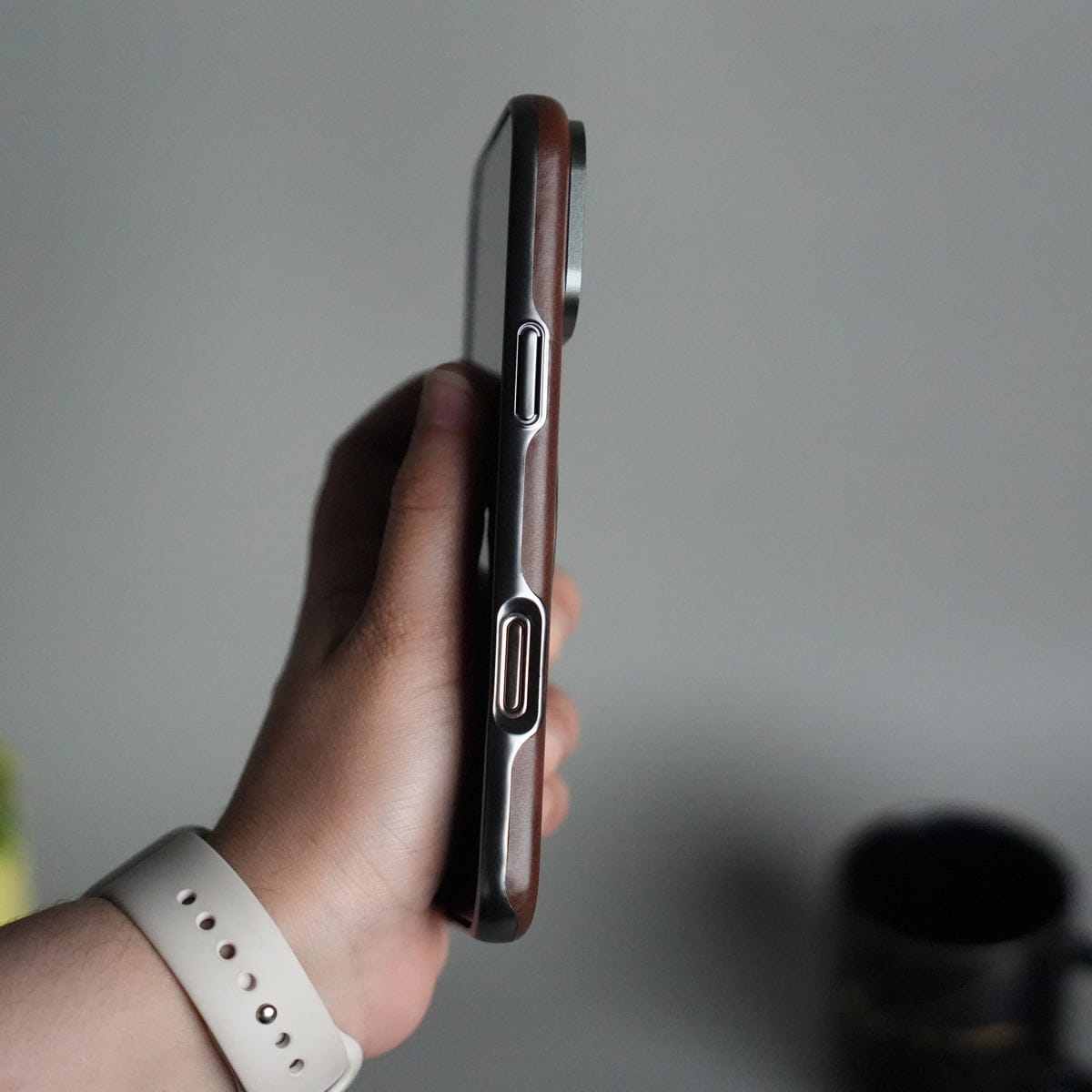 iPhone 16 Series Luxury Leather Magnetic Ring Case | Metal Camera Frame and Kickstand Cover
