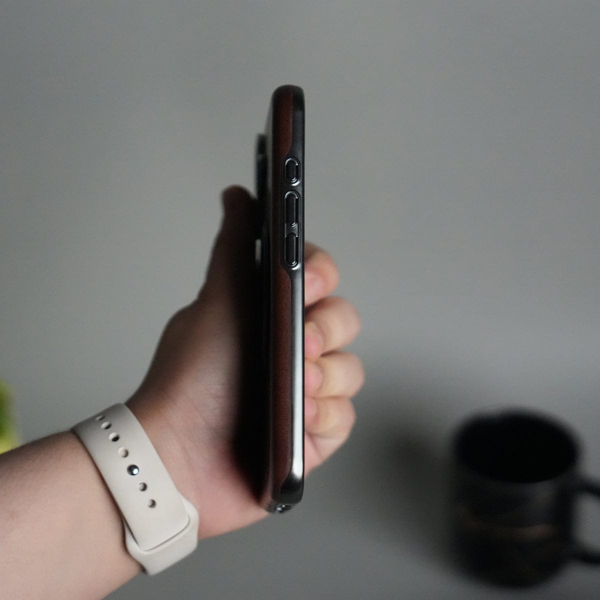 iPhone 16 Series Luxury Leather Magnetic Ring Case | Metal Camera Frame and Kickstand Cover