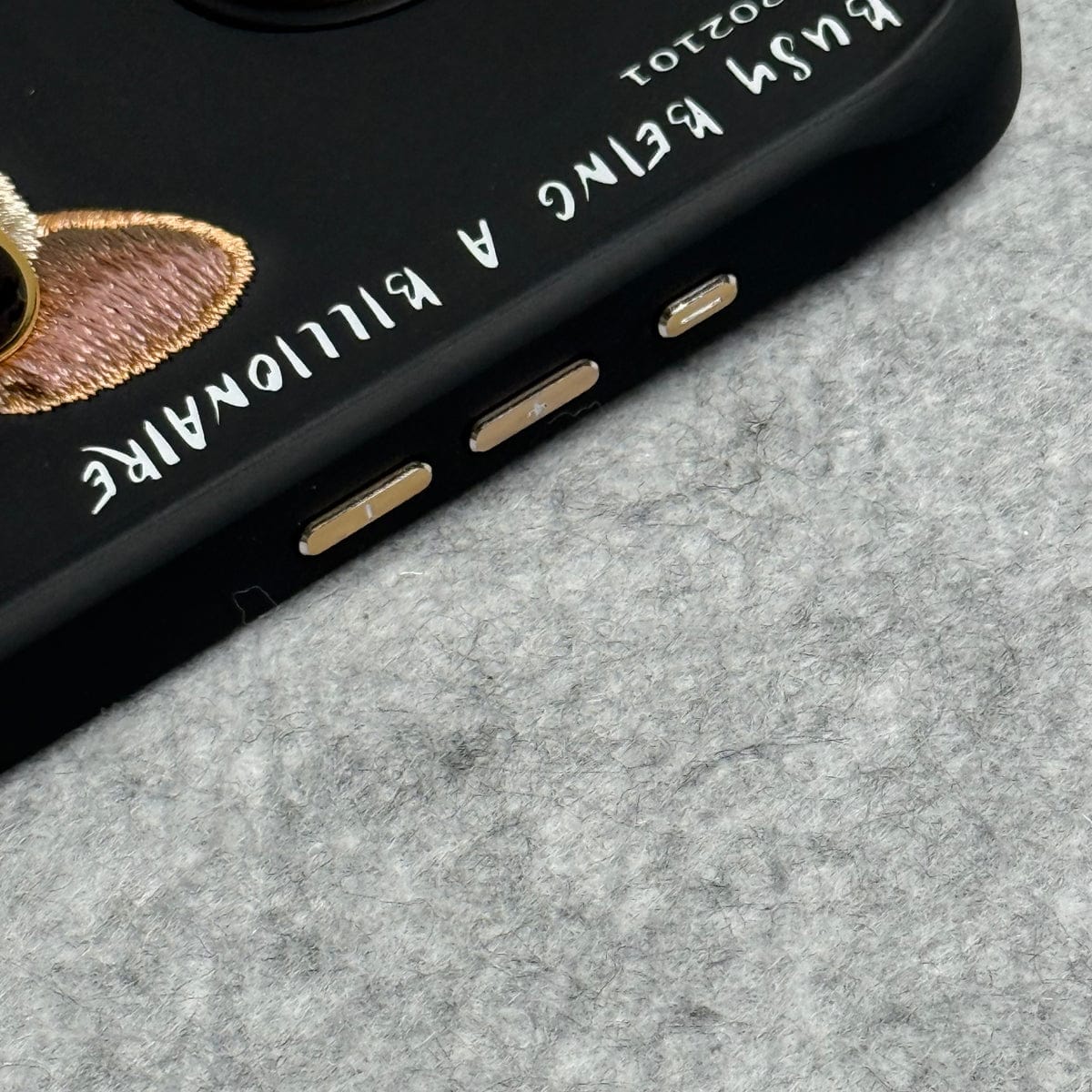 iPhone 3D Embroidery Cool Dog RedBlack Jacket Case