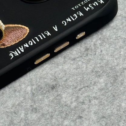 iPhone 3D Embroidery Cool Dog RedBlack Jacket Case