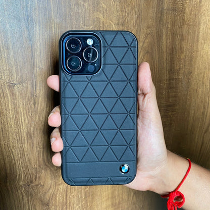 iPhone 15 Series Sports Car Logo Case Cover - BLACK