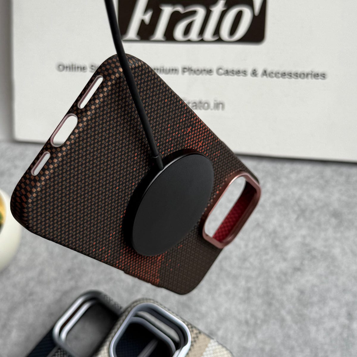 iPhone Carbon Fiber Texture Aramid Design Hard Pc MagSafe Case Cover