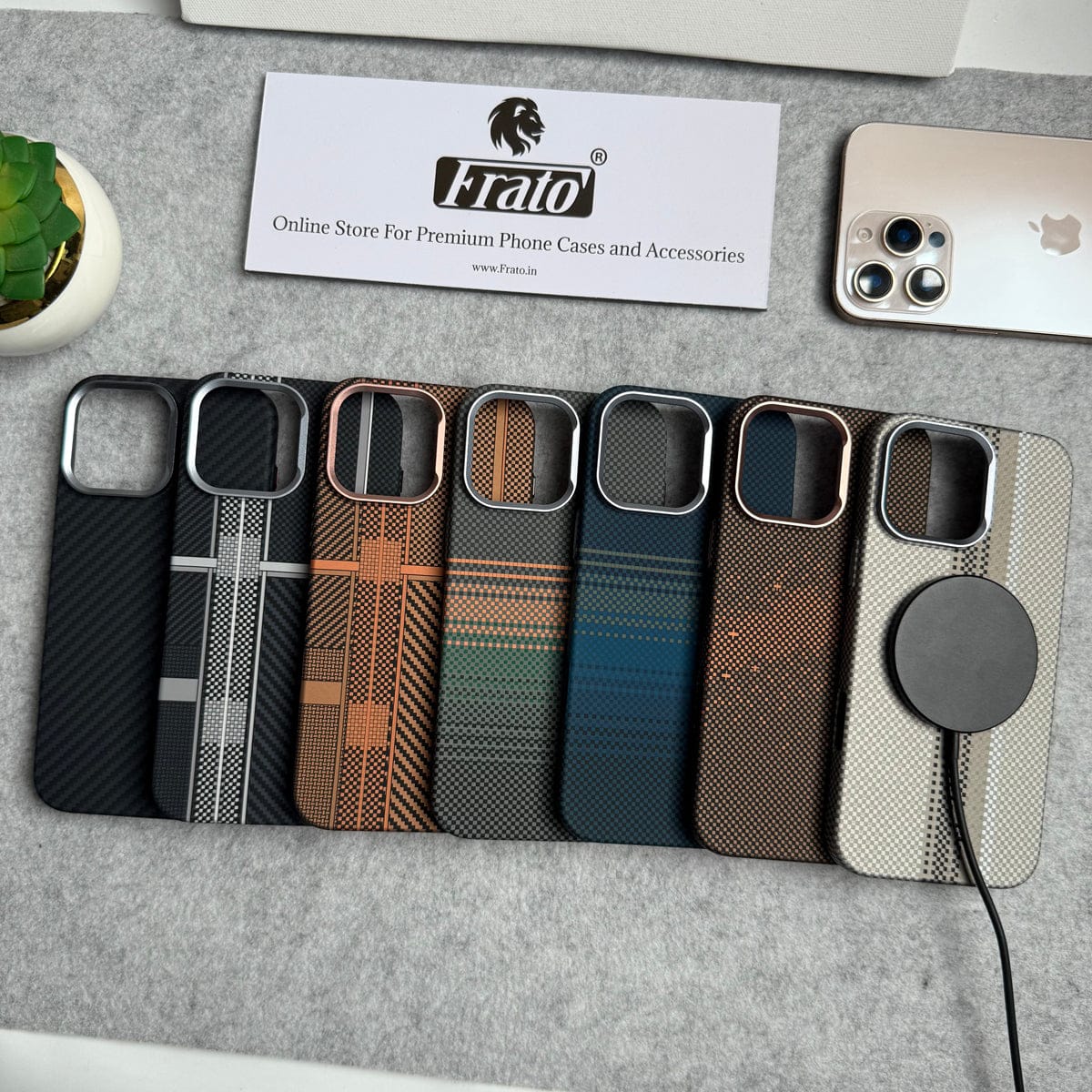 iPhone Carbon Fiber Texture Aramid Design Hard Pc MagSafe Case Cover