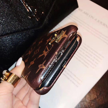 iPhone Luxury Brand Leather Case Cover (Dark Brown)