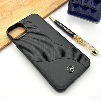 iPhone Mercedes Black Leather Case Cover