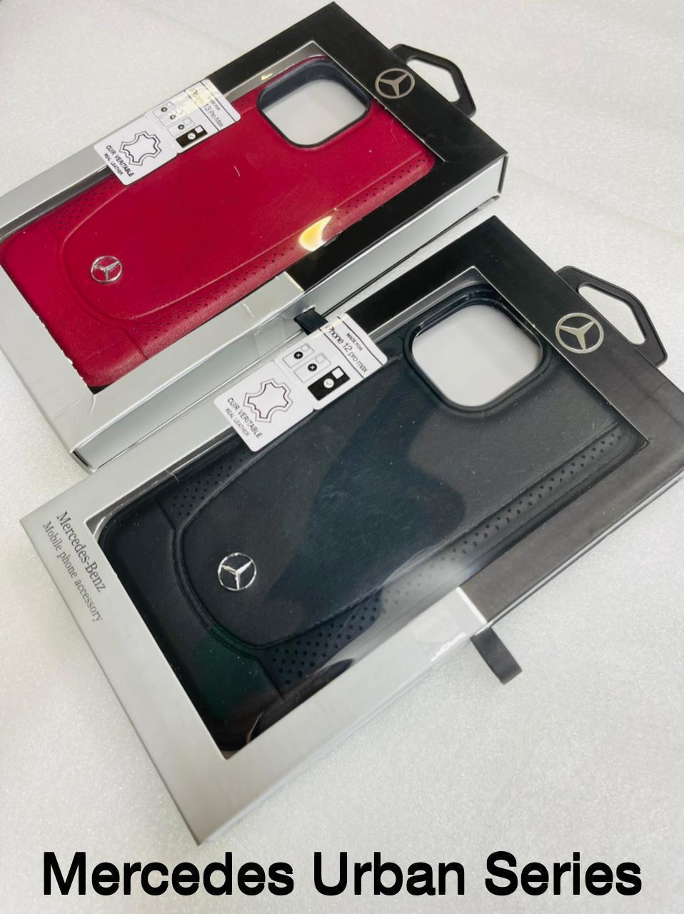 iPhone Mercedes Maroon Leather Case Cover
