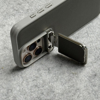iPhone Metal Camera Cap Stand Case Cover ( Gray )