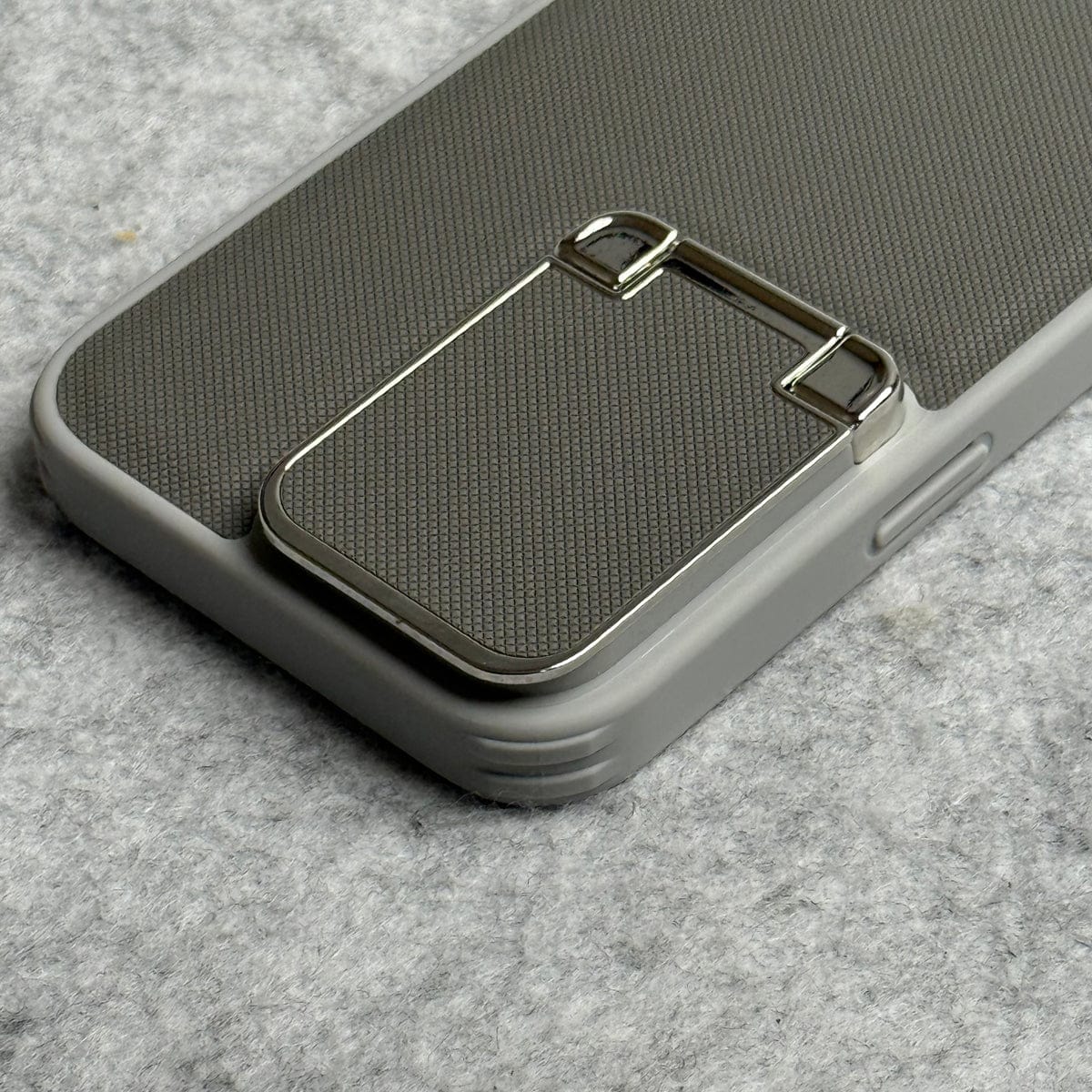 iPhone Metal Camera Cap Stand Case Cover ( Gray )