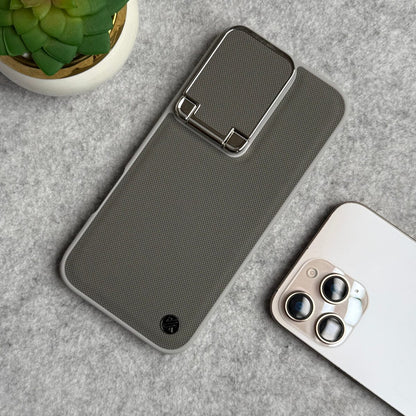 iPhone Metal Camera Cap Stand Case Cover ( Gray )