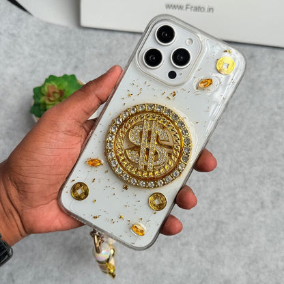 iPhone Premium Rotation Dollar Bracelet Wristband Chain Phone Case Cover