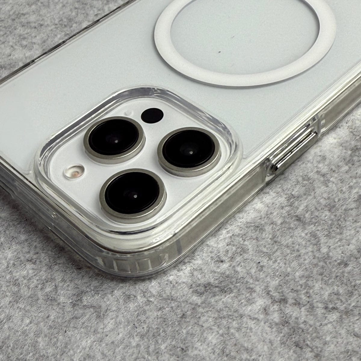 iPhone Transparent Bottom Metal Stand MagSafe Supported Case Cover