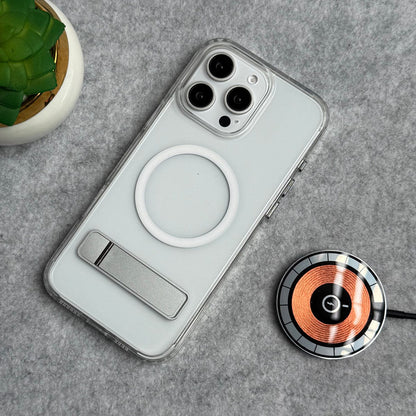 iPhone Transparent Bottom Metal Stand MagSafe Supported Case Cover