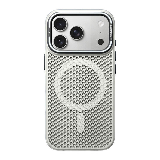 Honeycomb Bracket MagSafe Phone Case - White
