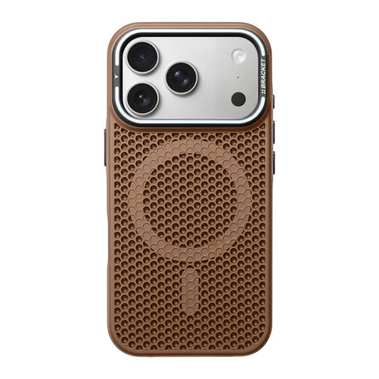 Honeycomb Bracket MagSafe Phone Case - Desert Gold