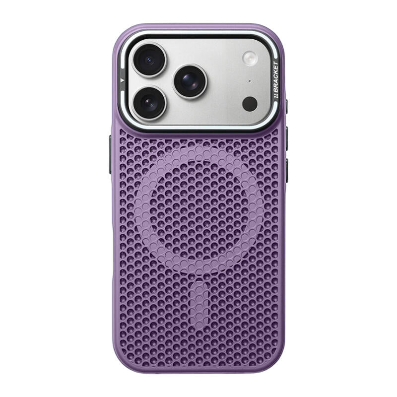 Honeycomb Bracket MagSafe Phone Case - Light Purple