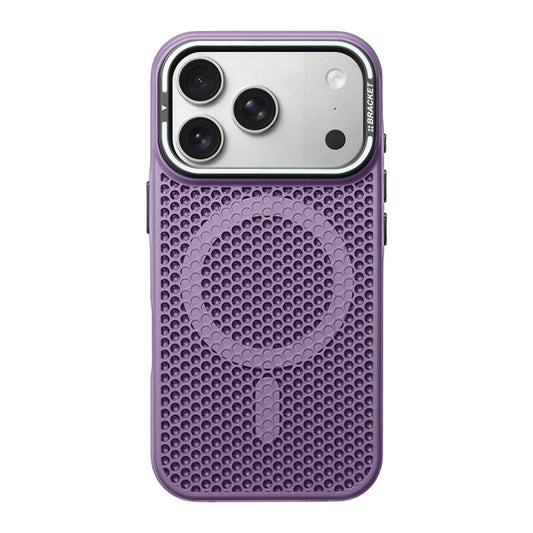 Honeycomb Bracket MagSafe Phone Case - Light Purple