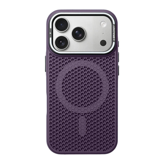 Honeycomb Bracket MagSafe Phone Case - Deep Purple