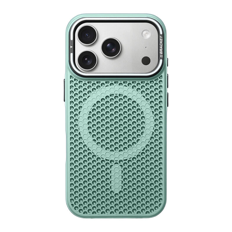 Honeycomb Bracket MagSafe Phone Case - Mint Green